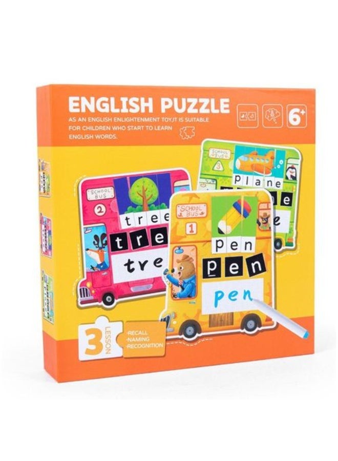 لعبة الألغاز التعليمية للكلمات الإنجليزية للأطفال أداة تعلم ممتعة وجذابة لتعزيز المفردات والمهارات الإدراكية مثالية للاستخدام في المنزل والفصول الدراسية مناسبة للأطفال من سن 3 سنوات فما فوق - Image 3